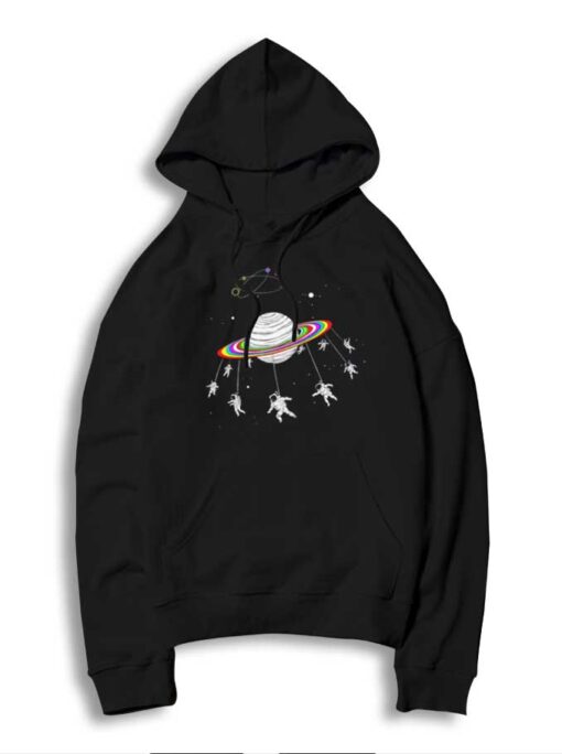 Astronaut Having Fun With Our Planet Saturn Hoodie