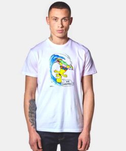 Bart Simpson Aye Carumba Surfing Beach T Shirt