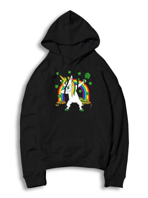 Dabbing Rainbow Unicorn St Patricks Day Irish Hoodie