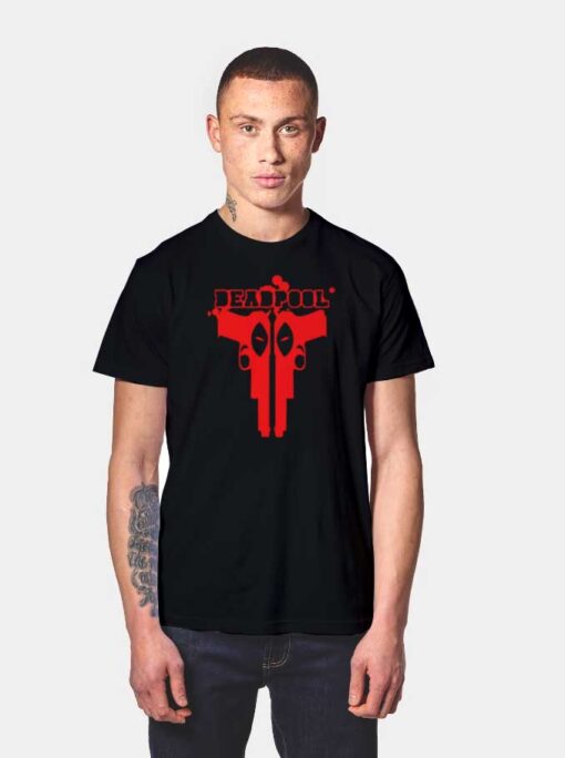 Deadpool Guns Double Desert Eagle Pistol T Shirt