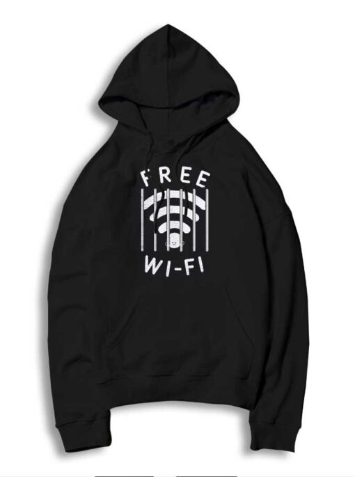 Free Wifi Is Crime Jailed Signal Logo Hoodie