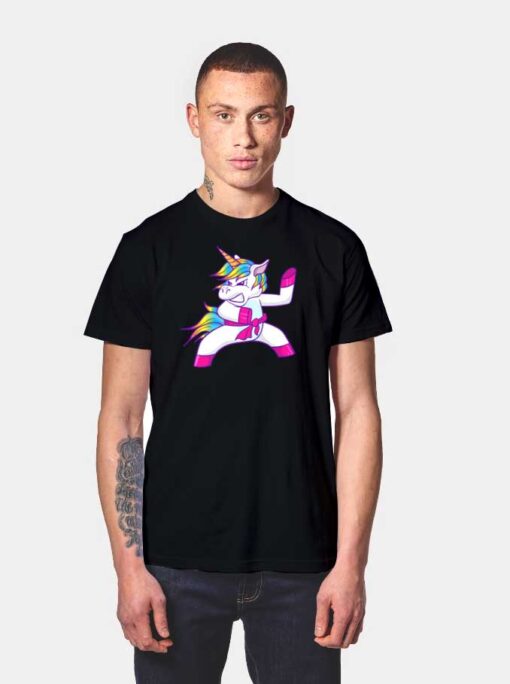 Karate Rainbow Unicorn Martial Arts Deadly Cute T Shirt