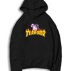 Masked Peppa Pig And Flaming Thrasher Logo Hoodie