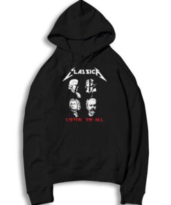 Metal Classica Musician Listen 'Em All Logo Hoodie