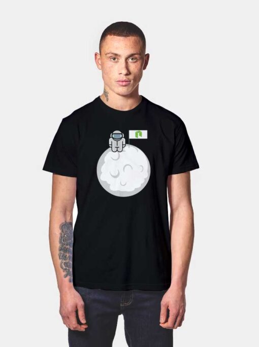 Mini Space Astronaut Moon Landing Neo Flag T Shirt