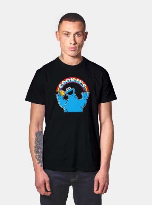 Sesame Street Cookies Monster Rainbow T Shirt