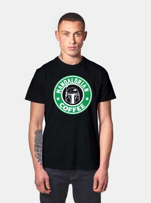 The Mandalorian Coffee Shop Starbucks Logo T Shirt