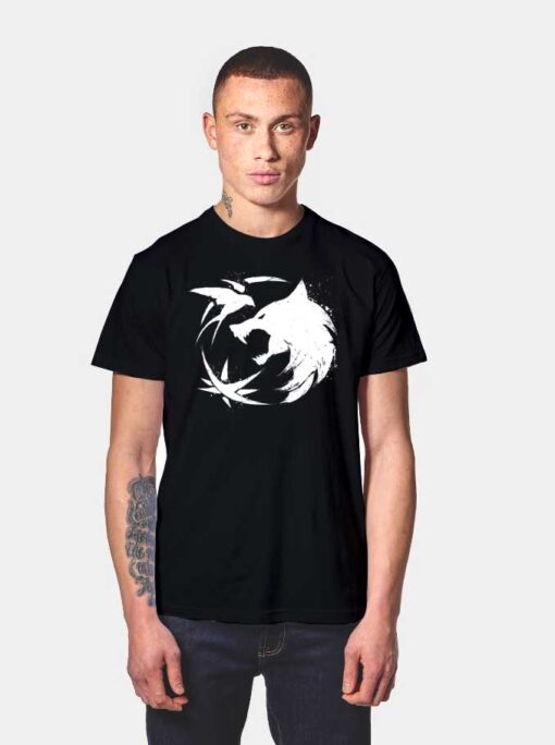 The Witcher Symbol Vintage White Wolf T Shirt