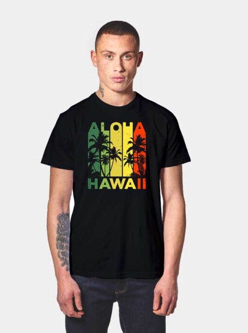 Aloha Hawaiian Island Vintage Throwback T Shirt