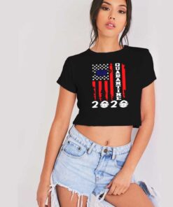 America Flag Quarantine Mask 2020 Crop Top Shirt