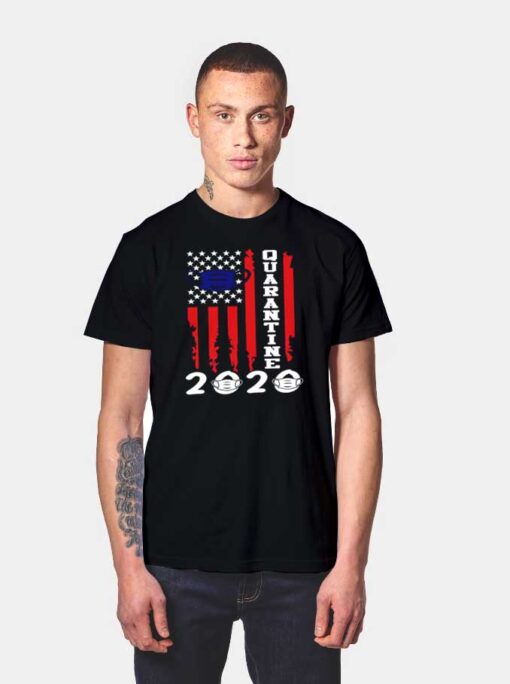 America Flag Quarantine Mask 2020 T Shirt