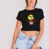 Angry Covid-19 Stay At Home Logo Crop Top Shirt