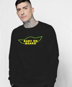 Baby On Board Baby Yoda Head Logo Sweatshirt