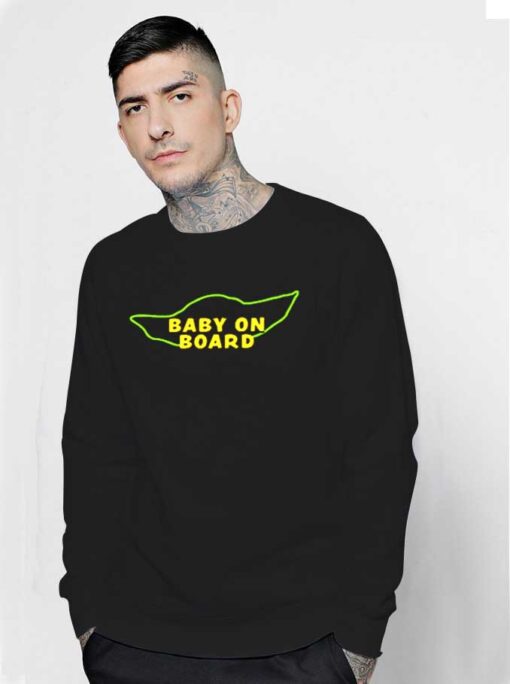 Baby On Board Baby Yoda Head Logo Sweatshirt