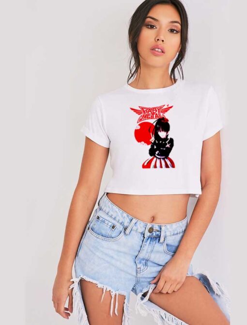 Babymetal Cloudy Red Moon Anime Girl Crop Top Shirt