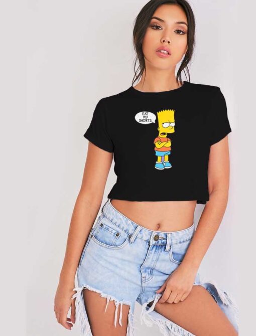 Bart Simpson Eat My Shorts Sulk Crop Top Shirt