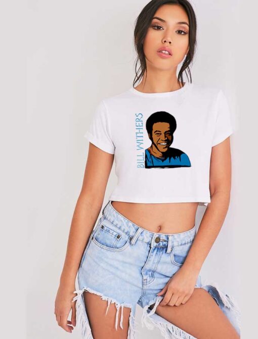 Bill Withers Vintage Portrait Vector Crop Top Shirt