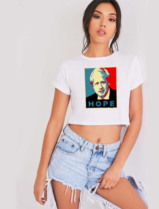 Boris Johnson Hope Vector Retro Crop Top Shirt