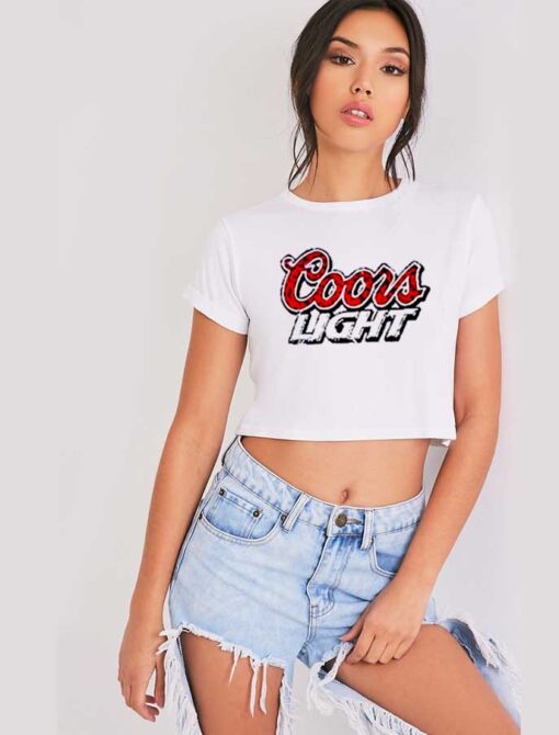 Coors Light Mountain Logo Retro Crop Top Shirt