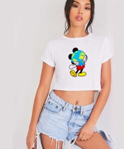 Disney Mickey Mouse Celebrate Earth Day Crop Top Shirt