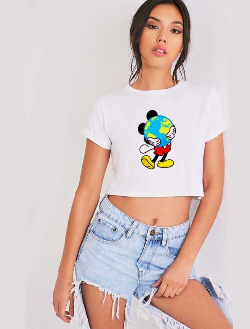 Disney Mickey Mouse Celebrate Earth Day Crop Top Shirt