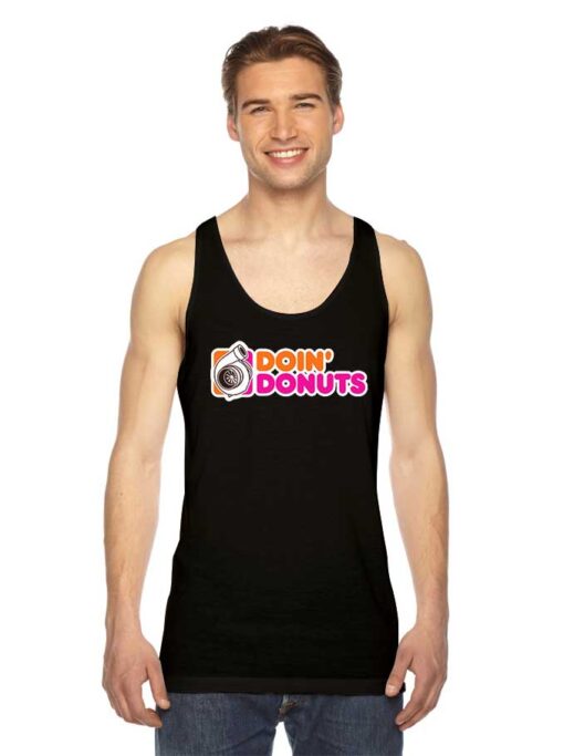 Doin Donuts Car Engine Logo Tank Top