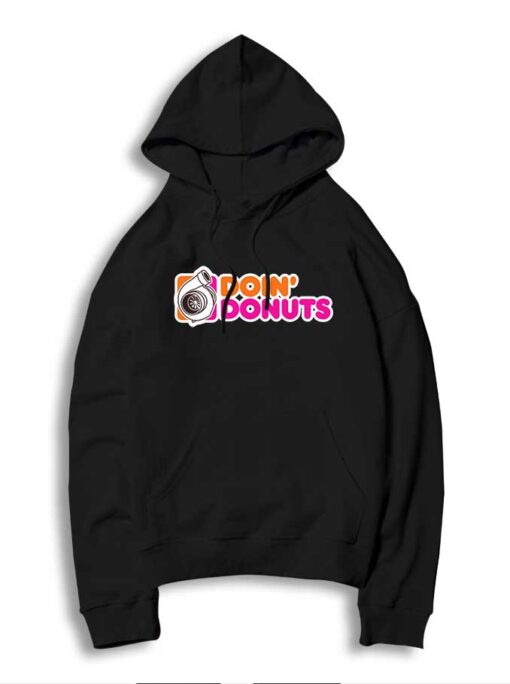 Doin Donuts Car Engine Logo Hoodie