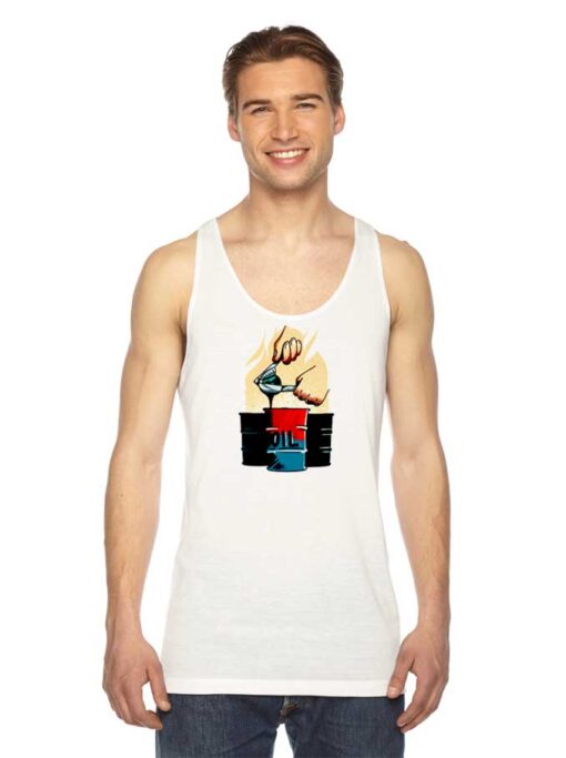 Earth Planet Oil Exploitation Gasoline Tank Top