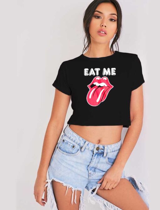 Eat Me Kim Gordon Tongue Logo Crop Top Shirt