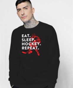 Eat Sleep Hockey Repeat Ice Sport Logo Sweatshirt