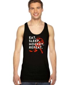 Eat Sleep Hockey Repeat Ice Sport Logo Tank Top