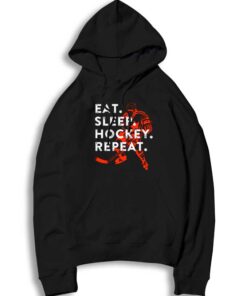 Eat Sleep Hockey Repeat Ice Sport Logo Hoodie