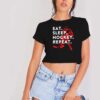 Eat Sleep Hockey Repeat Ice Sport Logo Crop Top Shirt