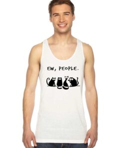 Four Chatting Black Cat Ew People Tank Top