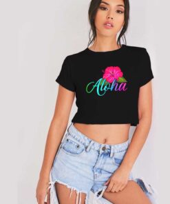 From The Island Feel The Aloha Flower Crop Top Shirt