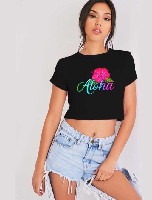 From The Island Feel The Aloha Flower Crop Top Shirt