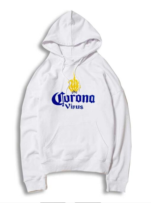 Fuck The Corona Virus Middle Hand Beer Logo Hoodie