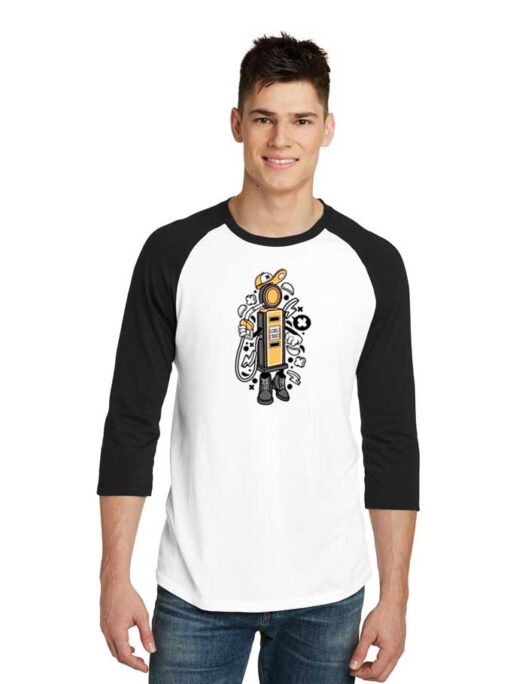 Gas Station Pump Low Prices Oil Street Art Raglan Tee