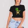 Hawaiian Dabbing Pineapple Sunglasses Crop Top Shirt