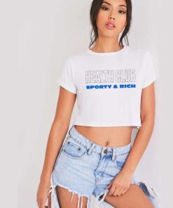 Health Club Sporty And Rich Jersey Logo Crop Top Shirt