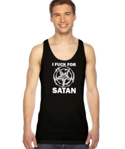 I Fuck For Satan Pentagram Paint Tank Top