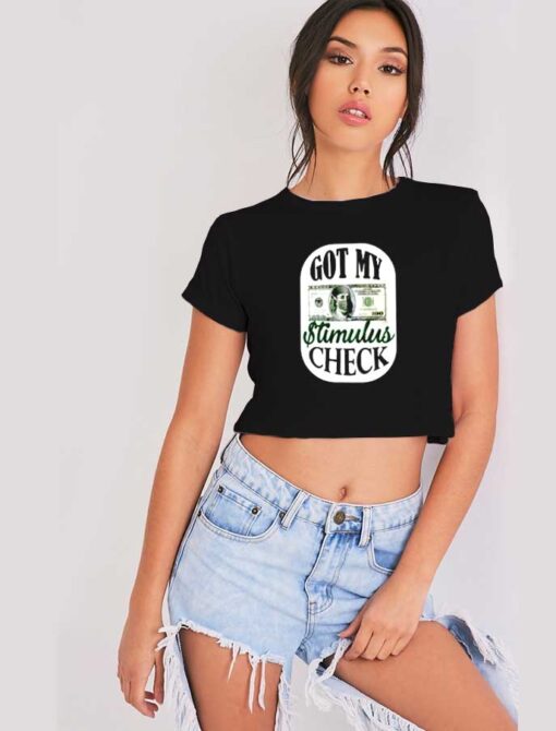 I Got My Stimulus Check Logo Crop Top Shirt