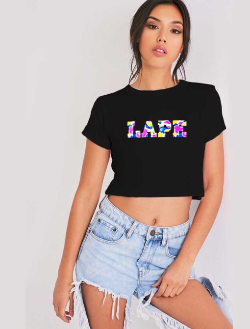 La Camo Lape Colorful Logo Crop Top Shirt