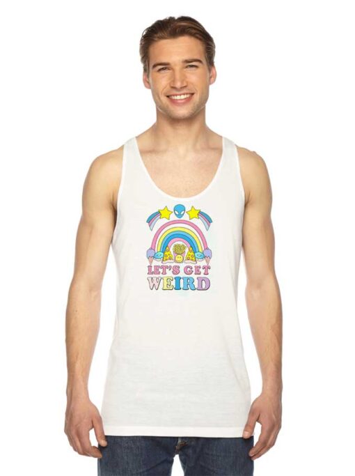 Let's Get Weird Alien Pizza Rainbow Tank Top