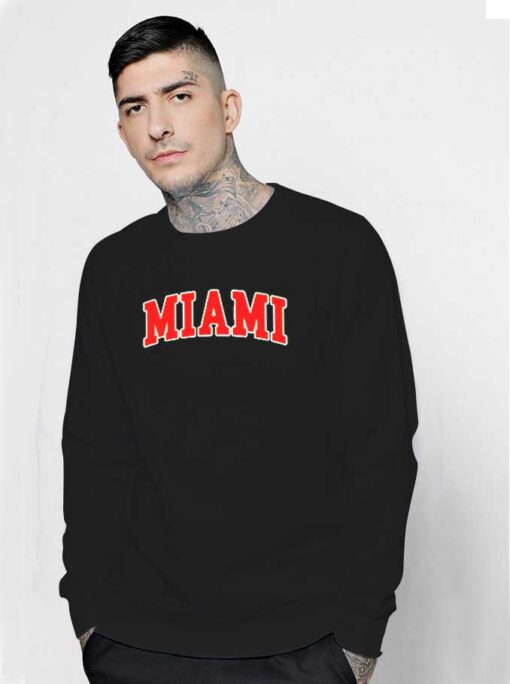 Miami Red Quote Jersey Logo Sweatshirt