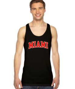 Miami Red Quote Jersey Logo Tank Top