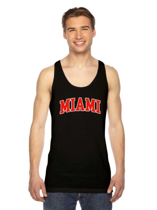 Miami Red Quote Jersey Logo Tank Top