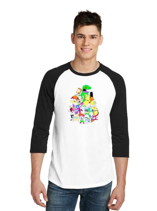 Nickelodeon Old School Group Characters Raglan Tee