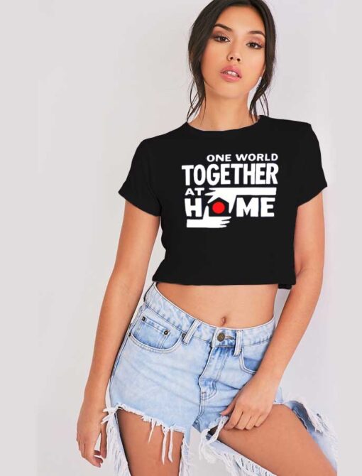 One World Together At Home Logo Crop Top Shirt