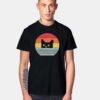 Peeking Black Cat Vintage Logo T Shirt